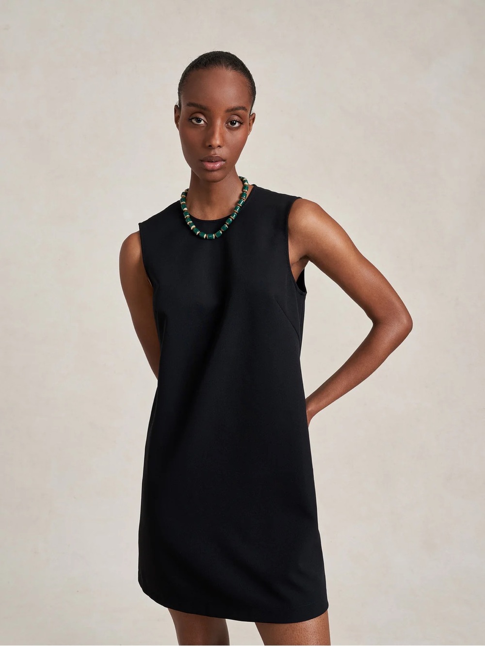 La Ligne Maxime Black Sleeveless Mini Shift Dress